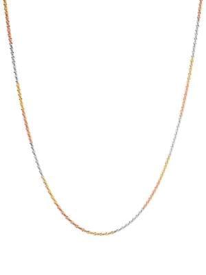 Lord & Taylor 925 Sterling Silver Tri-tone Twist Chain Necklace