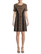 Michael Michael Kors Petite Cheetah Combo Short-sleeve Dress