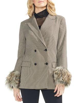 Vince Camuto Estate Jewels Faux Fur-trimmed Jacket