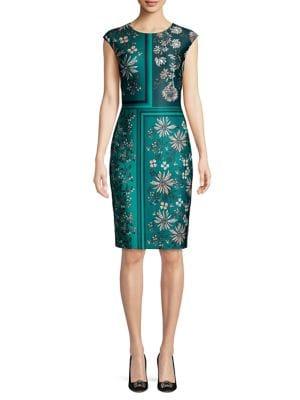 Vince Camuto Floral Panel Sheath Dress