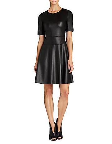Bcbgmaxazria Darra Faux-leather A-line Dress