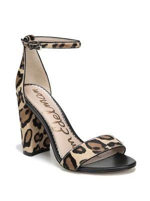 Sam Edelman Yaro Leopard-print Cow Hair Ankle-strap Sandals