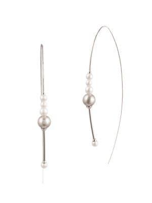 Carolee Faux Pearl Wire Drop Earrings