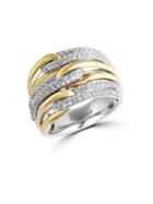 Effy Duo Diamond, 14k Yellow Gold And 14k White Gold Ring