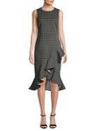Calvin Klein High-low Pincheck Sheath Dress
