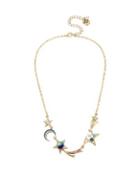 Betsey Johnson Celestial Crystal Shooting Star Frontal Necklace