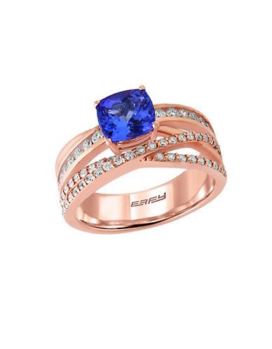 Effy Tanzanite Royale Diamond And 14k Rose Gold Crisscross Ring, 0.57tcw