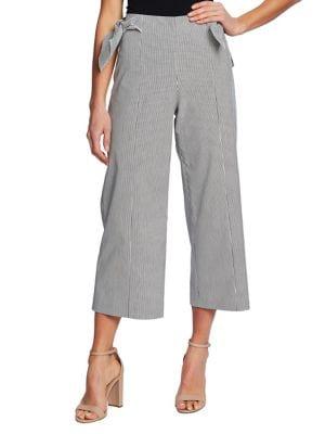 Cece Desert Striped Cotton Blend Wide-leg Seersucker Pants