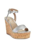 Charles By Charles David Lilla Leather Wedge Sandals