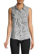 Karl Lagerfeld Paris Abstract-print Sleeveless Shirt