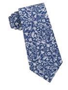 Black Brown Botanical Silk-blend Tie