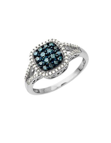 Lord & Taylor 14kt. White Gold And Blue-green Diamond Ring