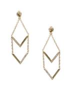 Michelle Campbell White Pave Crystal Drop Earrings