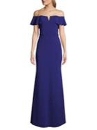 Betsy & Adam Classic Off-the-shoulder Gown