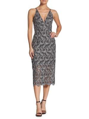 Dress The Population Aurora Plunging Lace Sheath Dress
