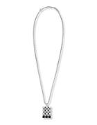 Steve Madden Onyx And Stainless Steel Pendant Necklace