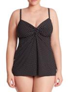 Miraclesuit Plus Roswell Polka Dot Tankini Top