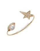 Bcbgeneration Faux Pearl And Crystal Star Cuff