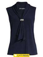 Karl Lagerfeld Paris Beaded-knot Sailor-neck Blouse