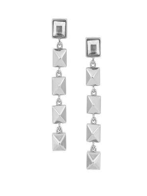 Karl Lagerfeld Pyramid Cluster Swarovski Crystal Linear Drop Earrings