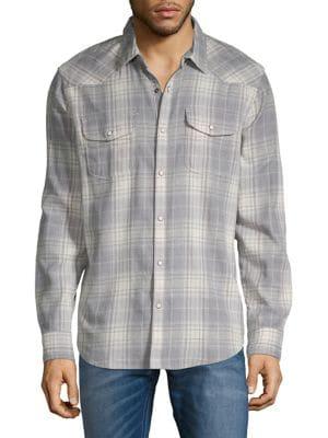 Lucky Brand Santa Fe Plaid Western Shirt