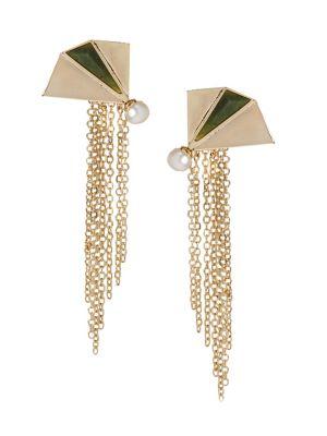 Carolee Amelia Freshwater 6mm Pearl Chain Drop Earrings