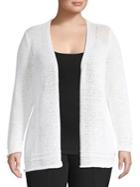 Lord & Taylor Plus Open-front Cotton Blend Cardigan