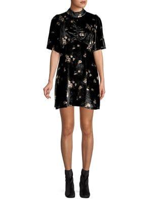 Free People Velvet Floral Dress