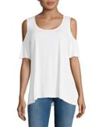 Lord & Taylor Petite Solid Cold-shoulder Top