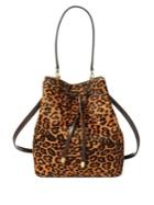 Lauren Ralph Lauren Leopard Print Calf Hair Debby Drawstring Bag