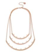 Bcbgeneration Rose-goldtone Multi-row Curved Bar Frontal Necklace