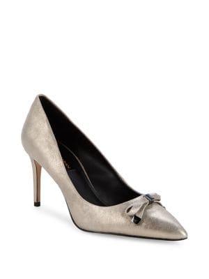 Donna Karan Livi Metallic Leather Stilettos