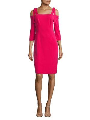 Eliza J Self-tie Cold Shoulder Sheath Dress