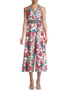 Eliza J Lattice Floral Wide-leg Romper