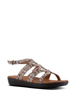 Fitflop Strata Tm Snake-print Leather Gladiator Sandals