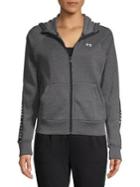 Under Armour Taped Full-zip Cotton Blend Fleece Hoodie