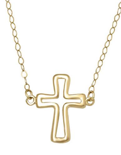 Lord & Taylor 14 Kt. Yellow Gold Cross Silhouette Necklace