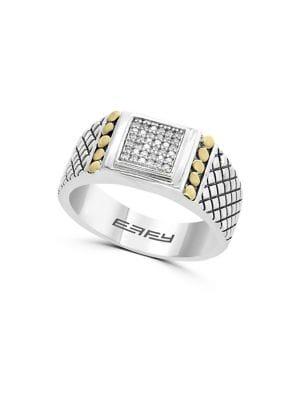 Effy Gento Diamond, 18k Yellow Gold And Sterling Silver Ring