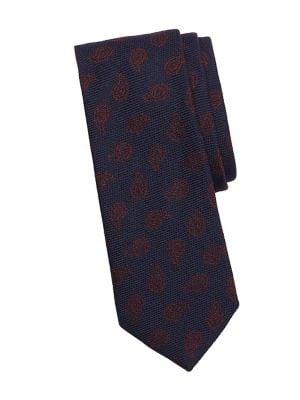 Brooks Brothers Red Fleece Paisley Printed Silk-blend Tie
