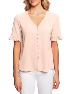 Cece Desert Floral Ruffle Blouse