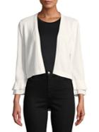 Calvin Klein Open Front Ruffle Trim Cardigan