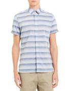Calvin Klein Short-sleeve French Placket Ombre Stripe Shirt