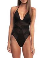 Kenneth Cole New York Illusionist Halter One-piece Swimsuit