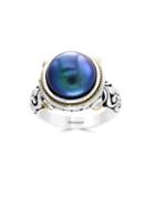 Effy 12mm Freshwater Pearl And Two-tone Engraved Ring