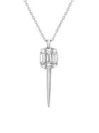 Lord & Taylor Rhodium-plated Sterling Silver & Crystal Pendant Necklace
