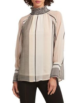 Donna Karan Mixed Print Blouse