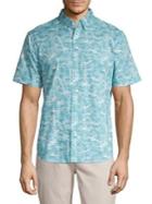 Black Brown Printed Short-sleeve Dress Shirt