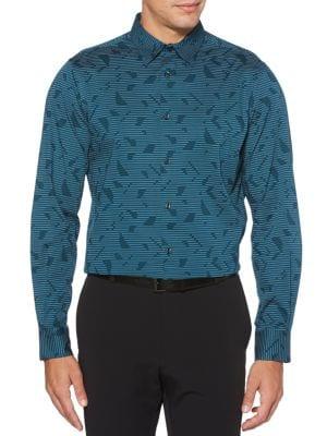 Perry Ellis Regular Fit Stretch Abstract Stripe Shirt