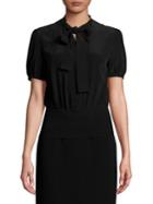 Max Mara Studio Short-sleeve Silk Blouse