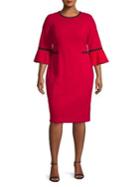 Calvin Klein Plus Bell-sleeve Knee-length Dress